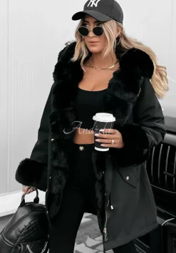 Kurtka Parka Z Futerkiem Stay Warm Czarna