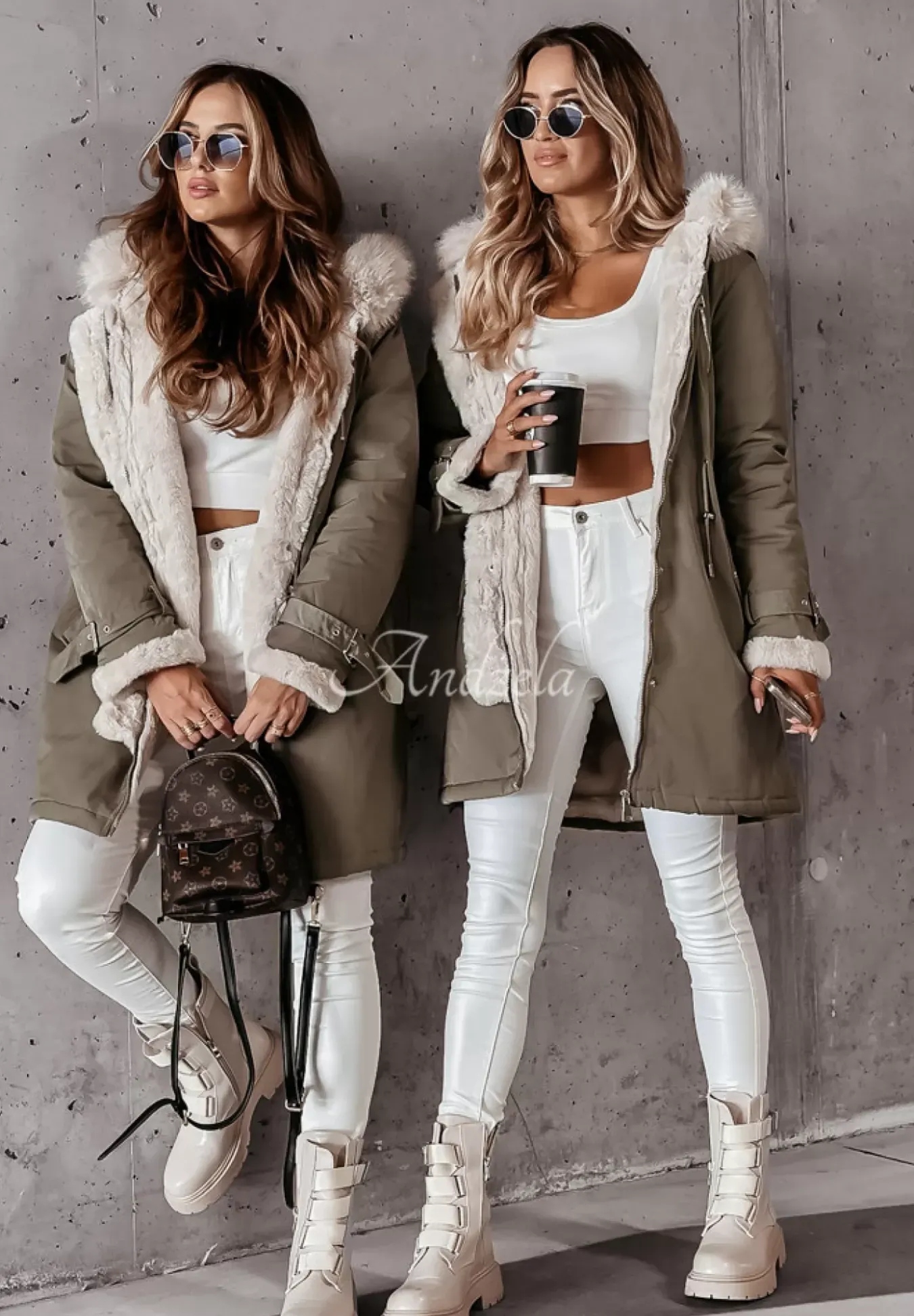 Kurtka Parka Z Futerkiem Keep It Cozy Khaki