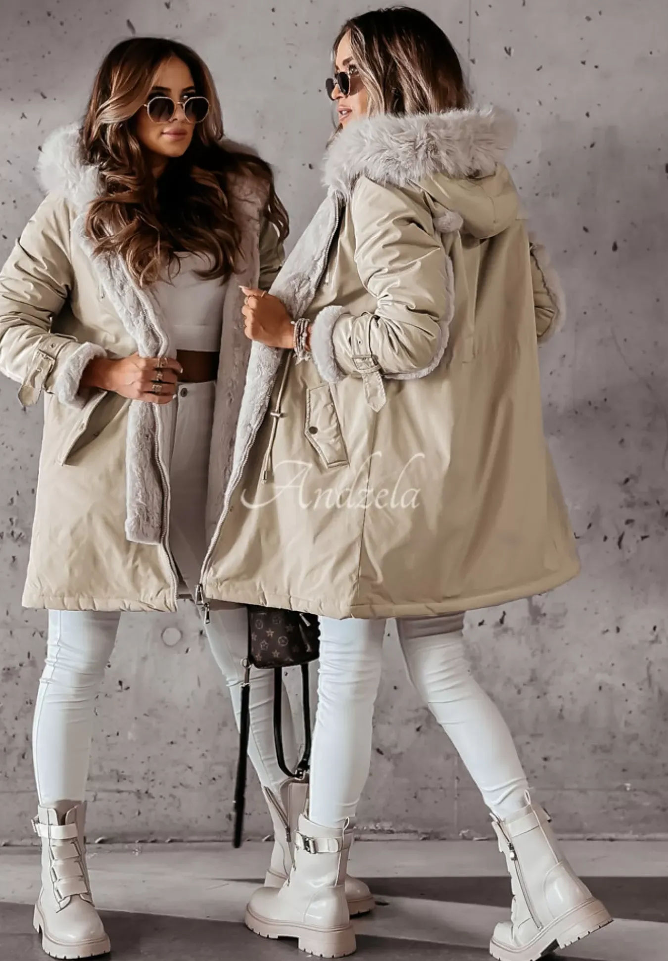 Kurtka Parka Z Futerkiem Keep It Cozy Bezowa