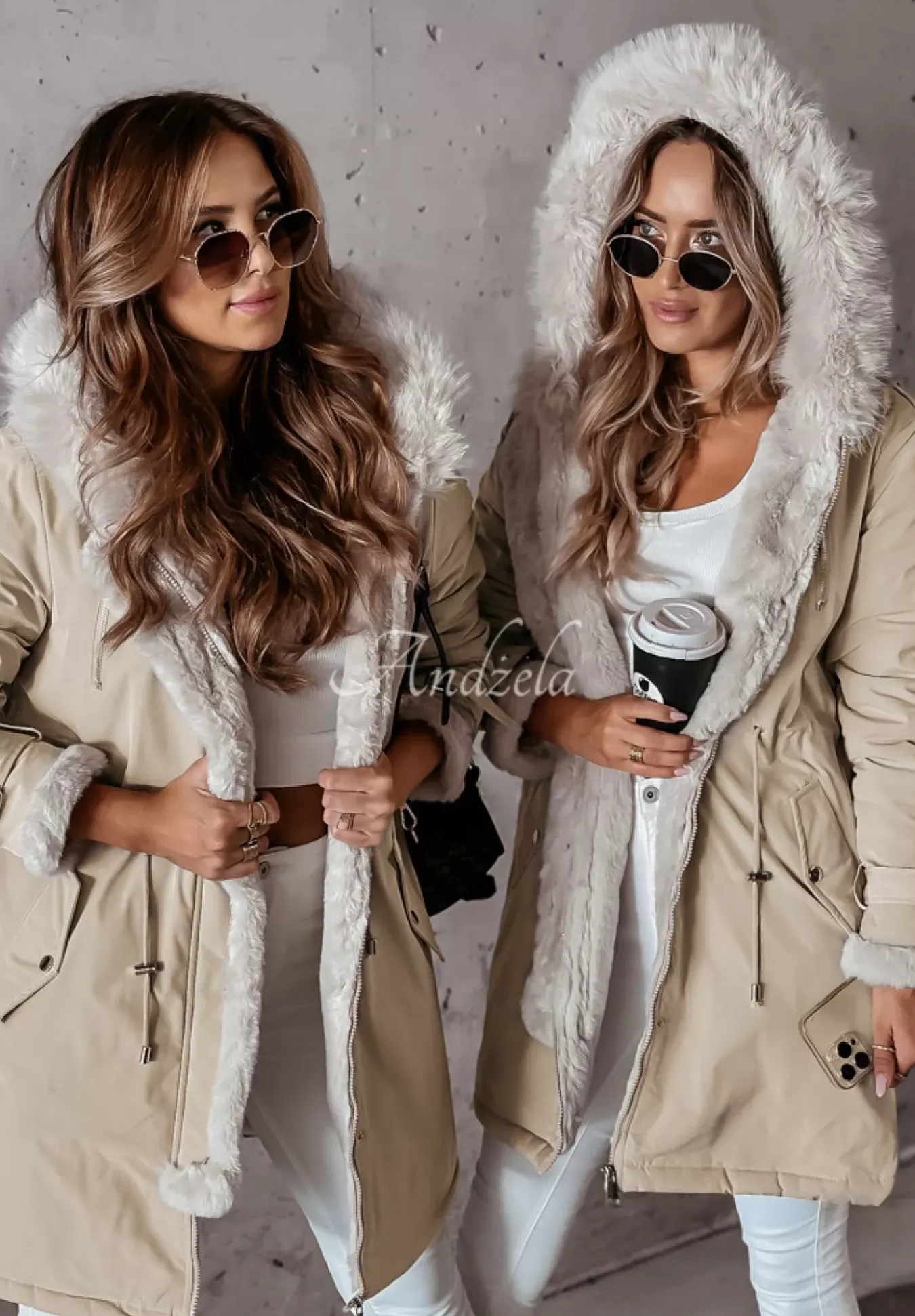 Kurtka Parka Z Futerkiem Keep It Cozy Bezowa
