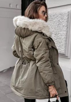 Kurtka Parka Z Futerkiem Cool Time Khaki