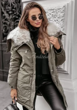 Kurtka Parka Z Futerkiem Cool Time Khaki