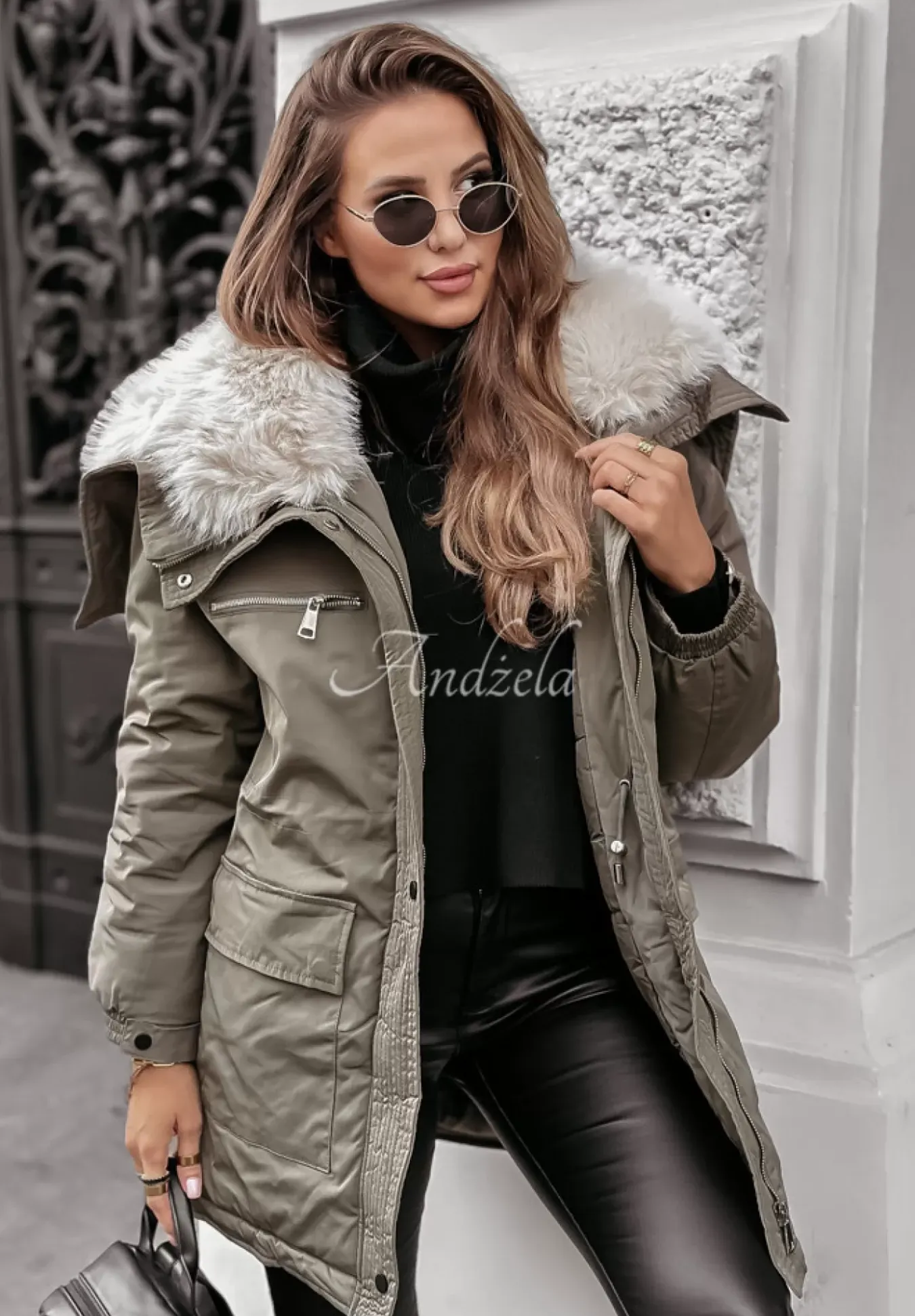 Kurtka Parka Z Futerkiem Cool Time Khaki