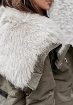 Kurtka Parka Z Futerkiem Cool Time Khaki
