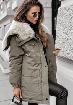 Kurtka Parka Z Futerkiem Cool Time Khaki