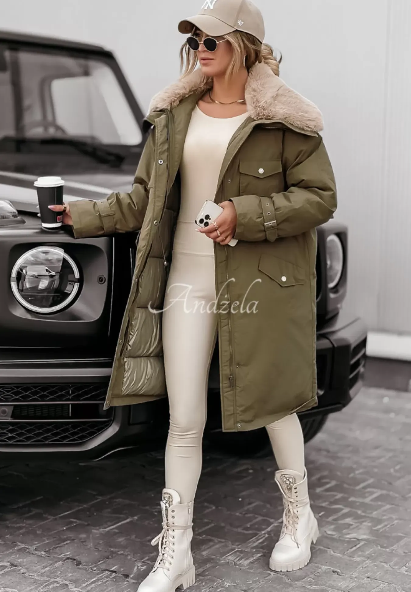 Kurtka Parka Z Futerkiem Kira Khaki