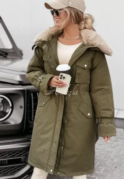 Kurtka Parka Z Futerkiem Kira Khaki