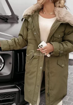 Kurtka Parka Z Futerkiem Kira Khaki