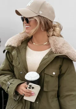 Kurtka Parka Z Futerkiem Kira Khaki