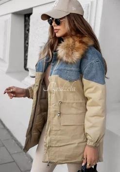 Kurtka Parka Z Futerkiem Celebrating Fall Camelowa