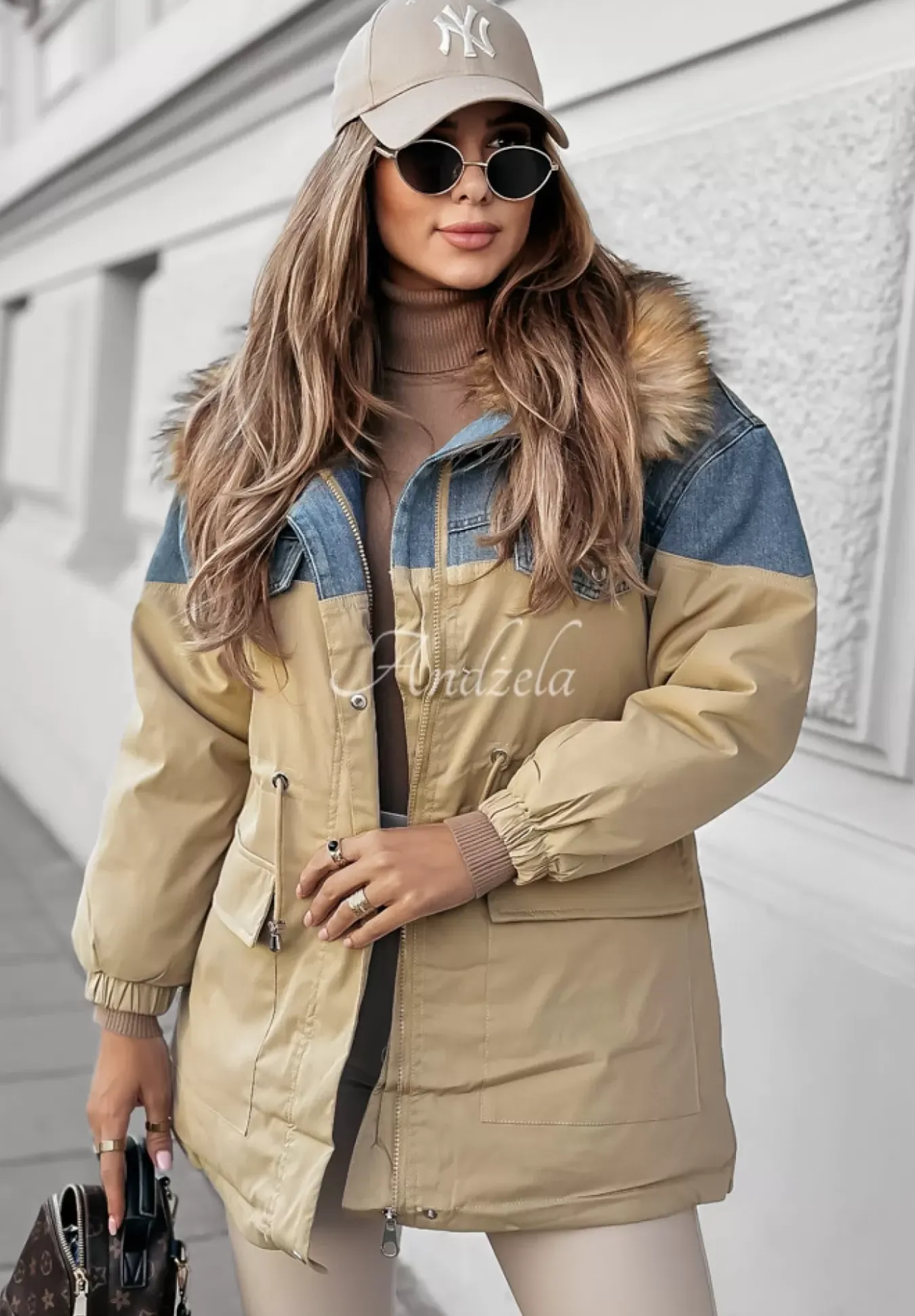 Kurtka Parka Z Futerkiem Celebrating Fall Camelowa