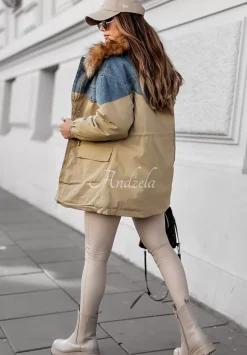 Kurtka Parka Z Futerkiem Celebrating Fall Camelowa
