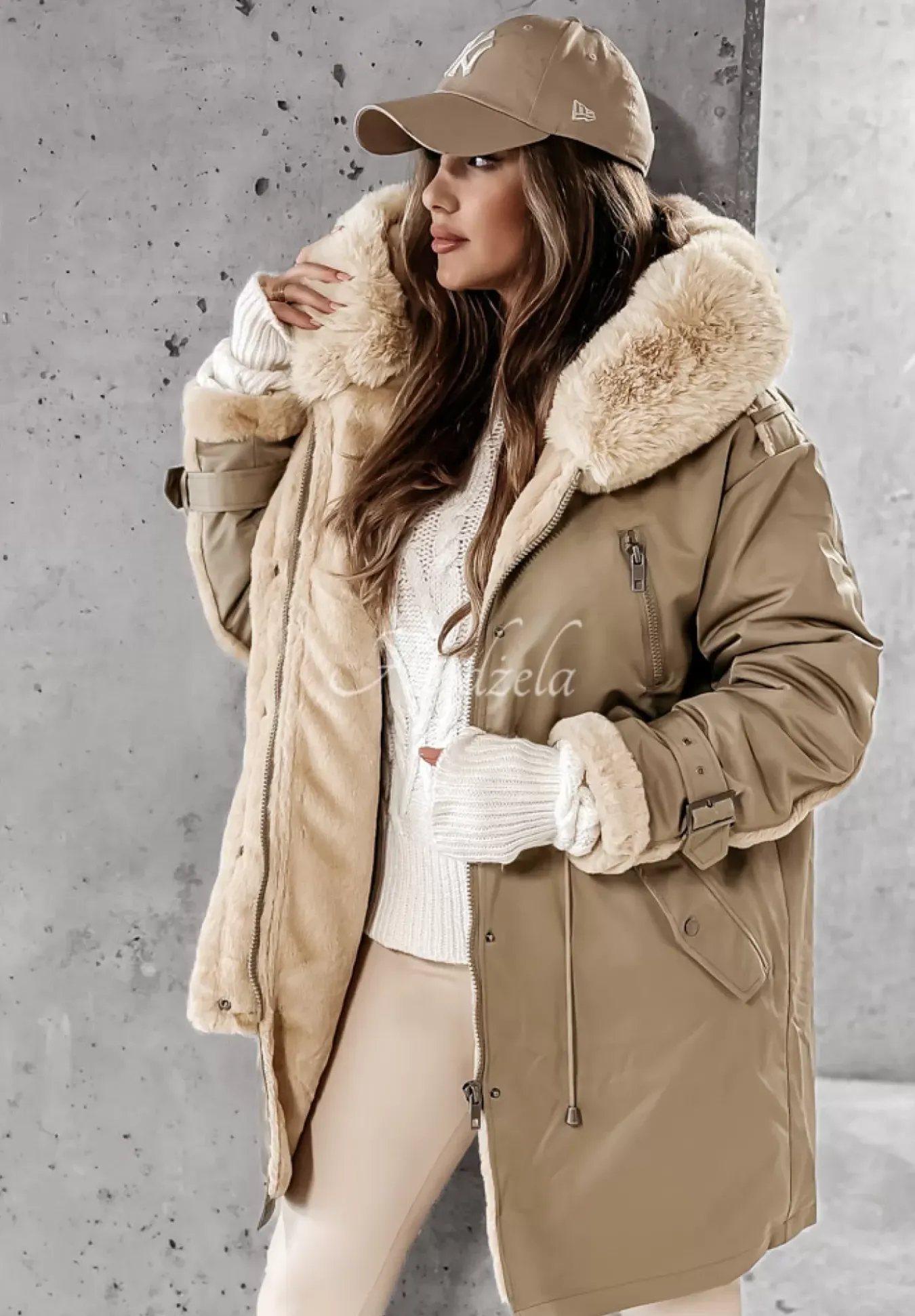 Kurtka Parka Z Futerkiem Canada Khaki
