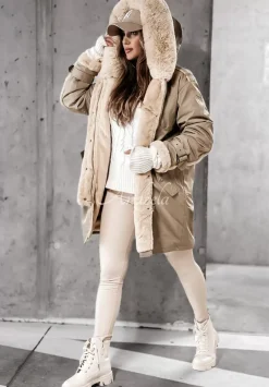 Kurtka Parka Z Futerkiem Canada Khaki