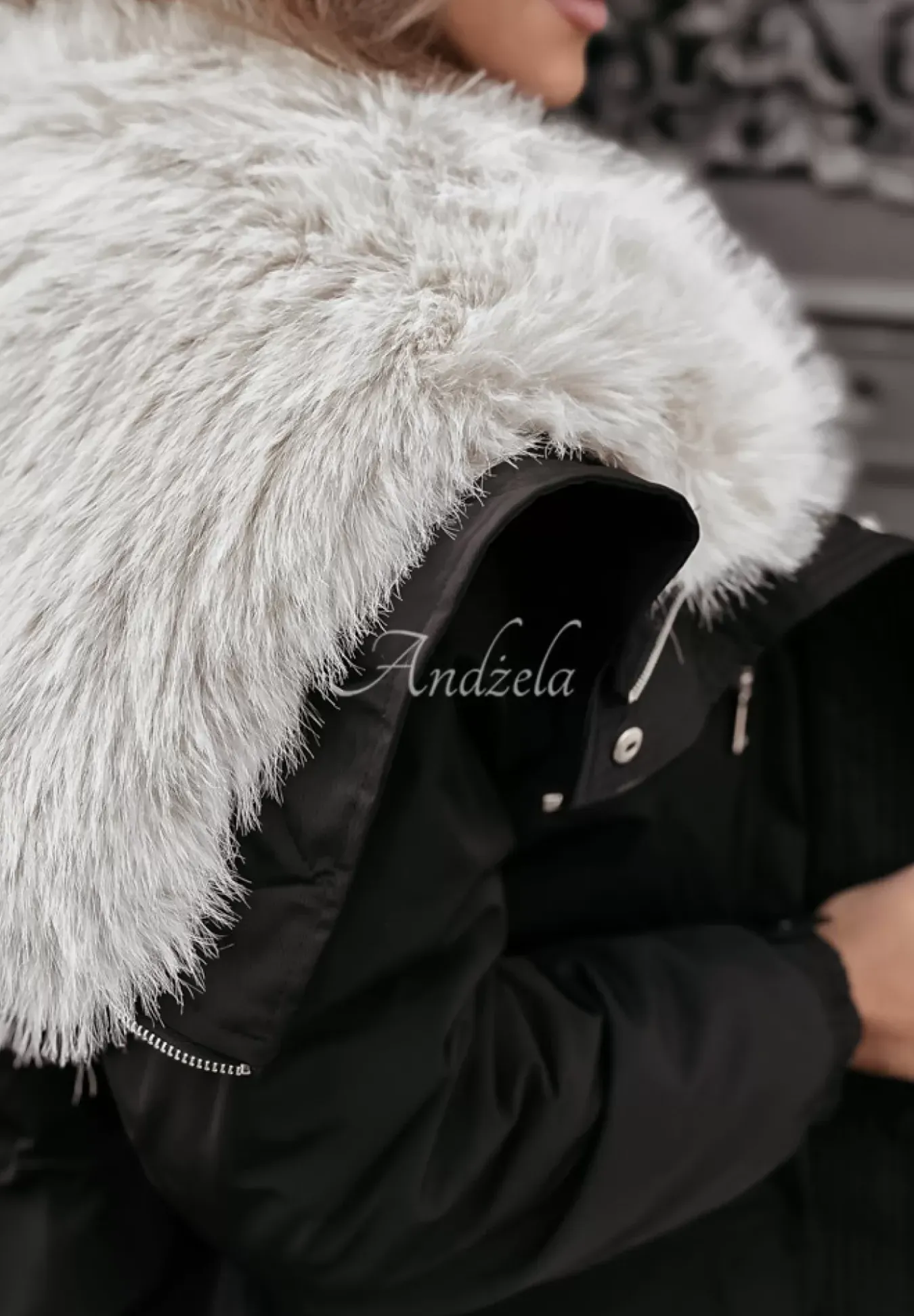 Kurtka Parka Z Futerkiem Cool Time Czarna