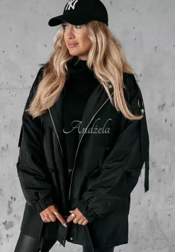 Kurtka Parka Z Kapturem Changing Seasons Czarna