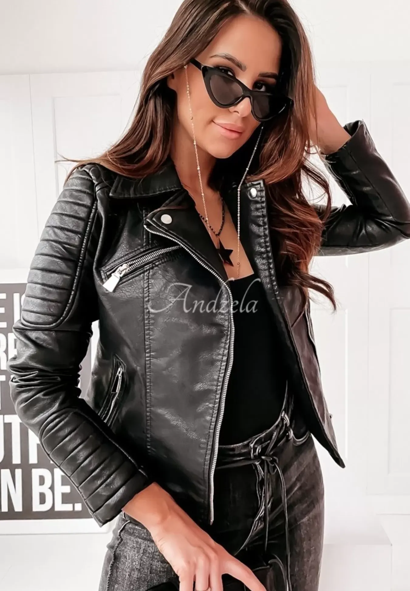 Kurtka Ramoneska Biker Czarna
