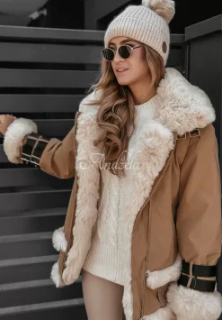 Kurtka Z Futerkiem Cold Of Winter Camelowa