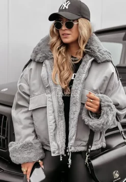Kurtka Z Futerkiem Sparkling Snow Szara