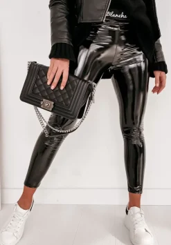 Lateksowe Legginsy Hattie Czarne