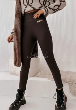 Legginsy Z Wysokim Stanem Brinna Czekoladowe