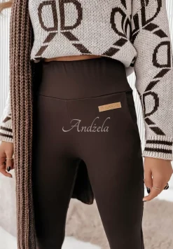Legginsy Z Wysokim Stanem Brinna Czekoladowe