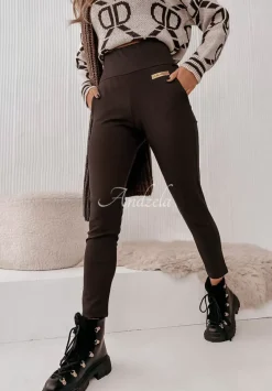 Legginsy Z Wysokim Stanem Brinna Czekoladowe
