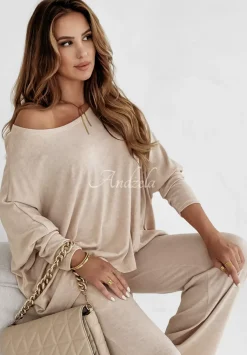 Lekki Sweter Oversize Luxury Comfort Bezowy