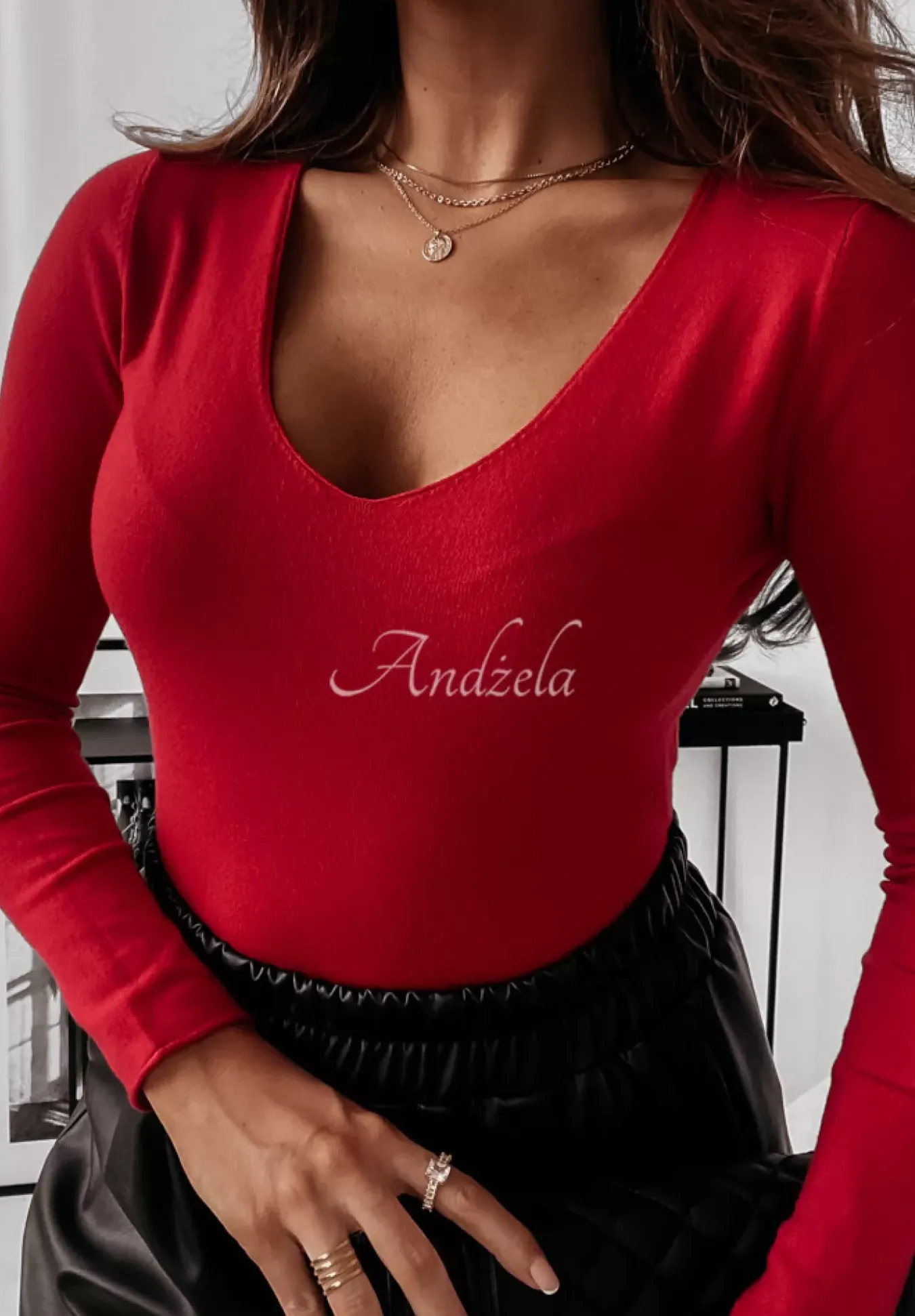 Lekki Sweter Selavi Czerwony