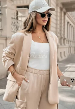 Marynarka Oversize Smart Styling Bezowa