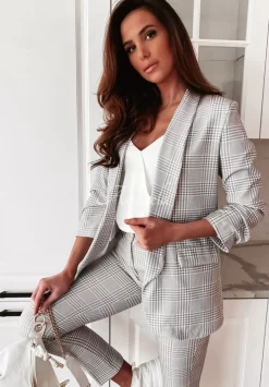 Marynarka W Krate Arianna Szara