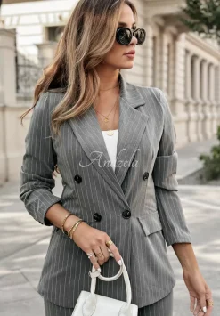 Marynarka W Paski Nothing But Class Szara