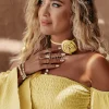 Muslinowy Choker, Bransoletka, Opaska 3In1 Aloha Beaches Bananowy