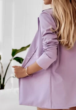 Niezapinana Marynarka Sporty Liliowa