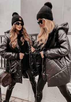 Pikowana Kurtka Oversize Berrani Czarna