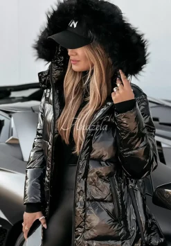Pikowana Kurtka Z Futerkiem Ready For Snow Czarna