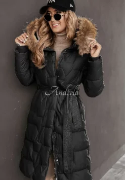 Pikowana Kurtka Z Futerkiem Frostbite Czarna