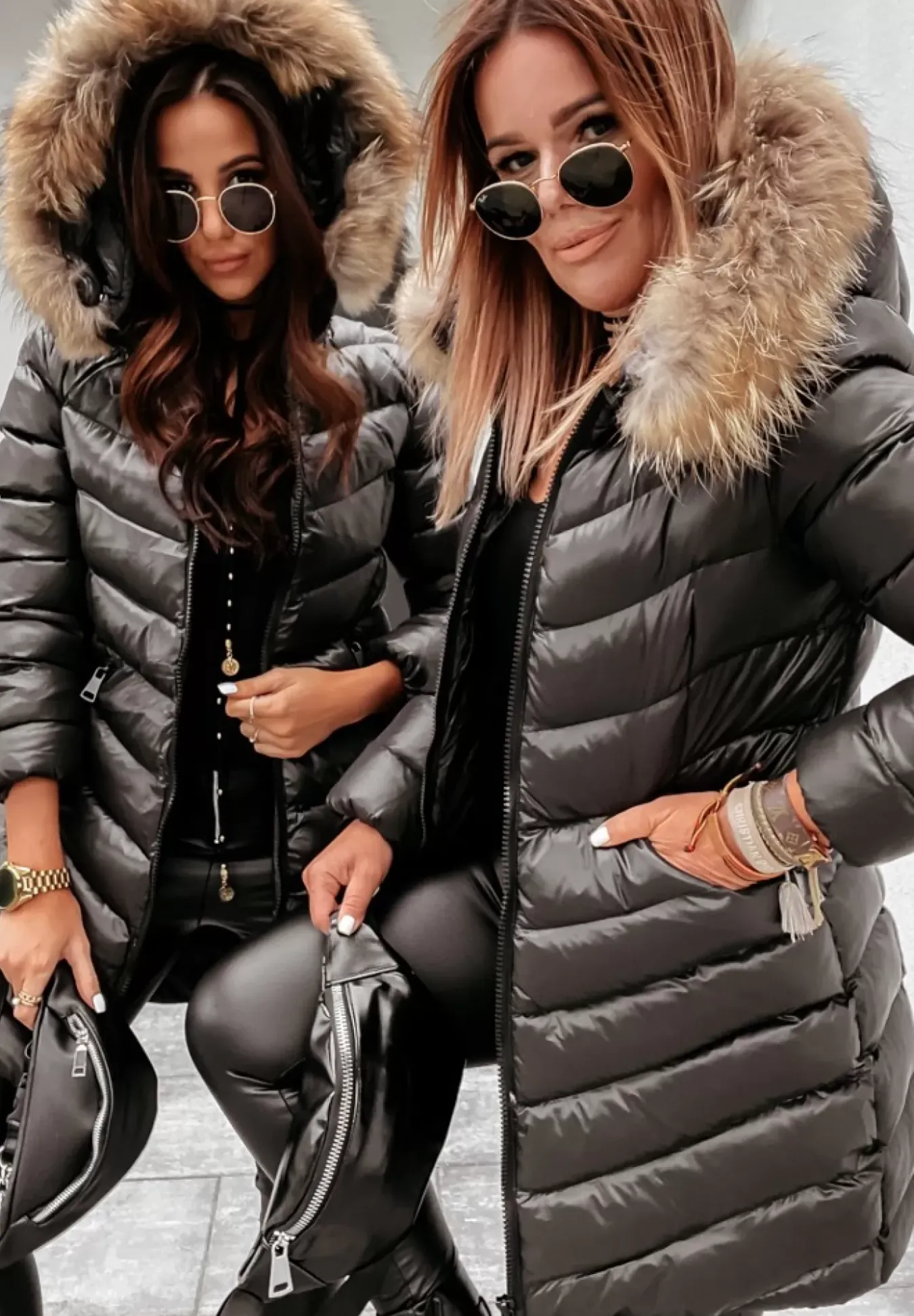 Pikowana Kurtka Z Kapturem Winter Czarna