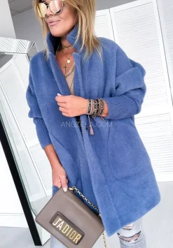 Plaszcz Alpaka Oversize Royal Jeansowy