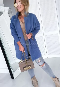 Plaszcz Alpaka Oversize Royal Jeansowy