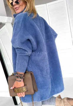 Plaszcz Alpaka Oversize Royal Jeansowy