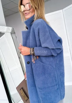 Plaszcz Alpaka Oversize Royal Jeansowy