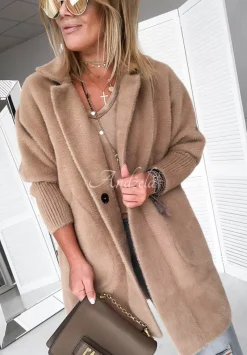 Plaszcz Alpaka Oversize Royal Camelowy