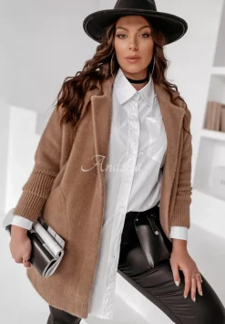Plaszcz Alpaka Oversize Royal Camelowy