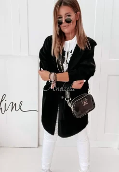 Plaszcz Alpaka Z Kapturem Montecarmelo Czarny