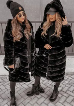 Plaszcz Z Imitacji Futra Winteria Czarny