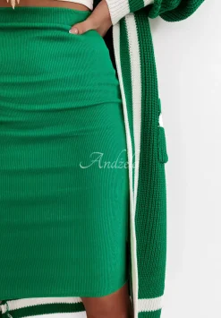 Prazkowana Spodnica Slim Skirt Zielona