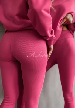 Prazkowane Legginsy Limitless Fuksjowe