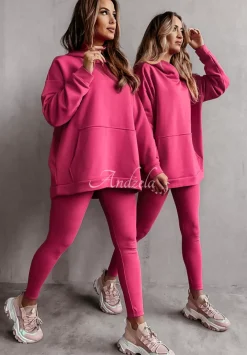 Prazkowane Legginsy Limitless Fuksjowe
