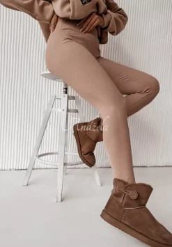 Prazkowane Legginsy Siempre Bezowe